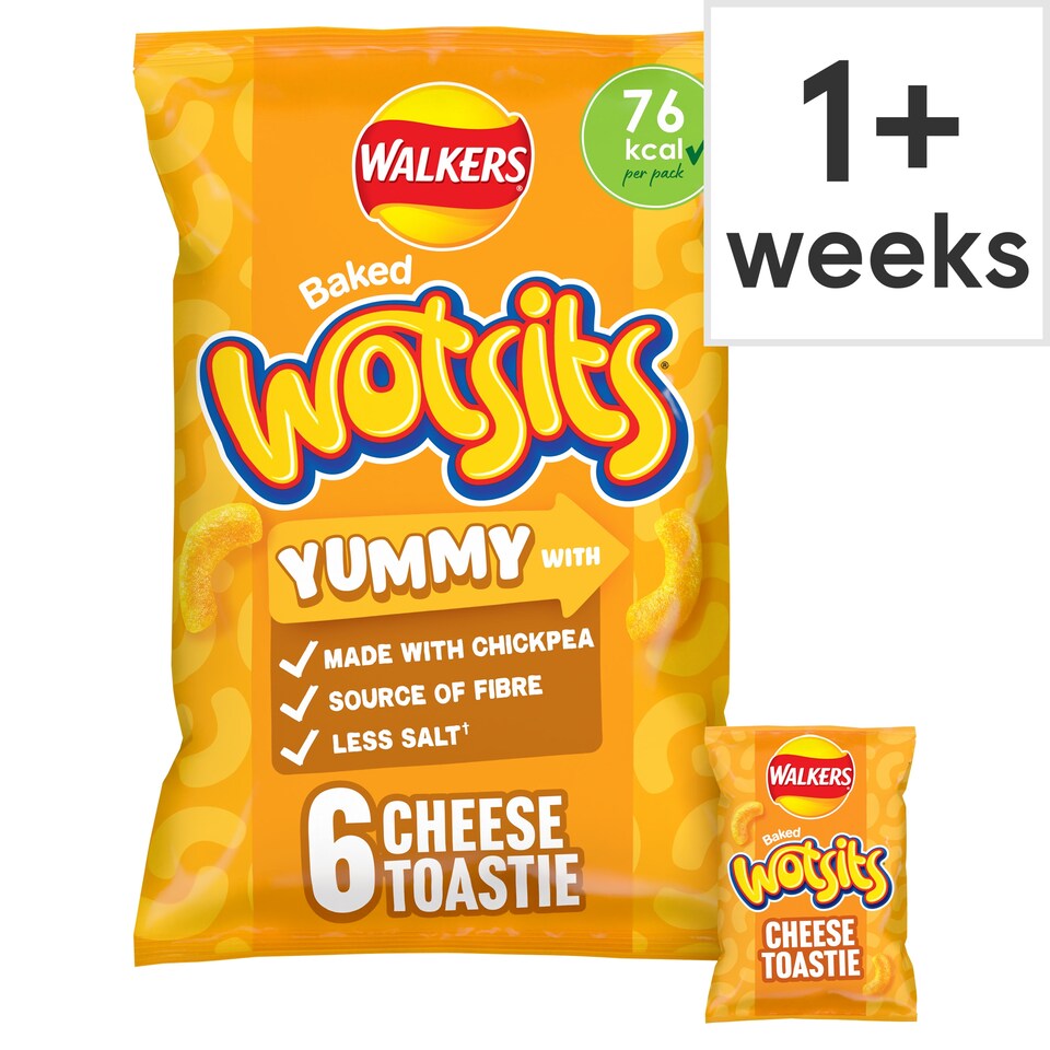 Walkers Wotsits Cheese Toastie Multipack Crisps 6 x 16g