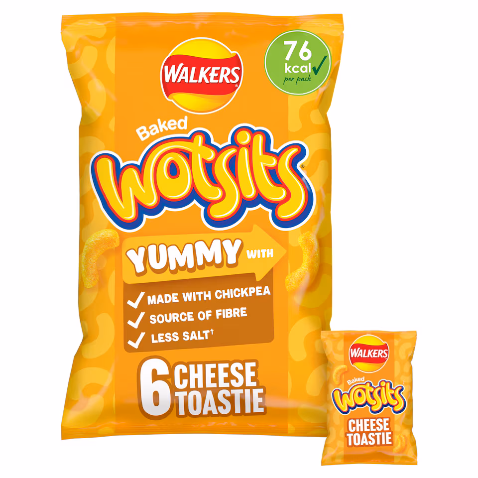 Walkers Wotsits Cheese Toastie Multipack Crisps 6 x 16g