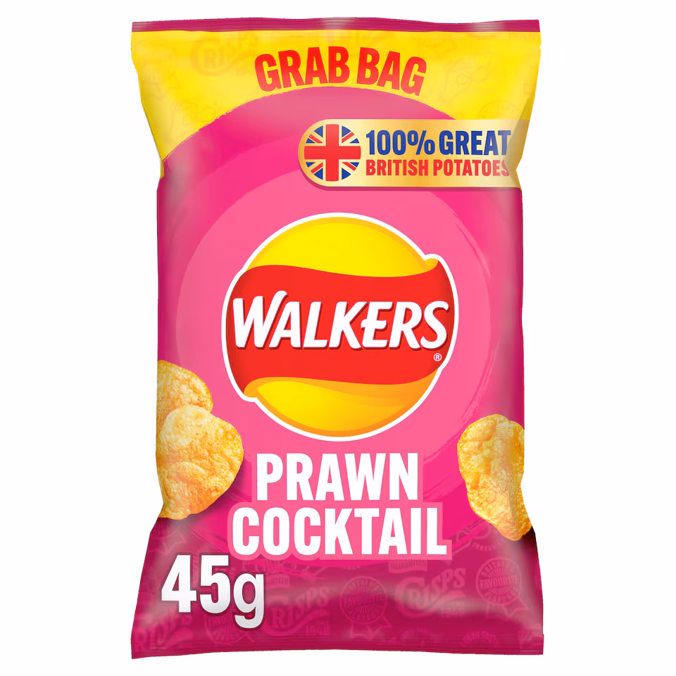 Walkers Prawn Cocktail Grab Bag Crisps 45g