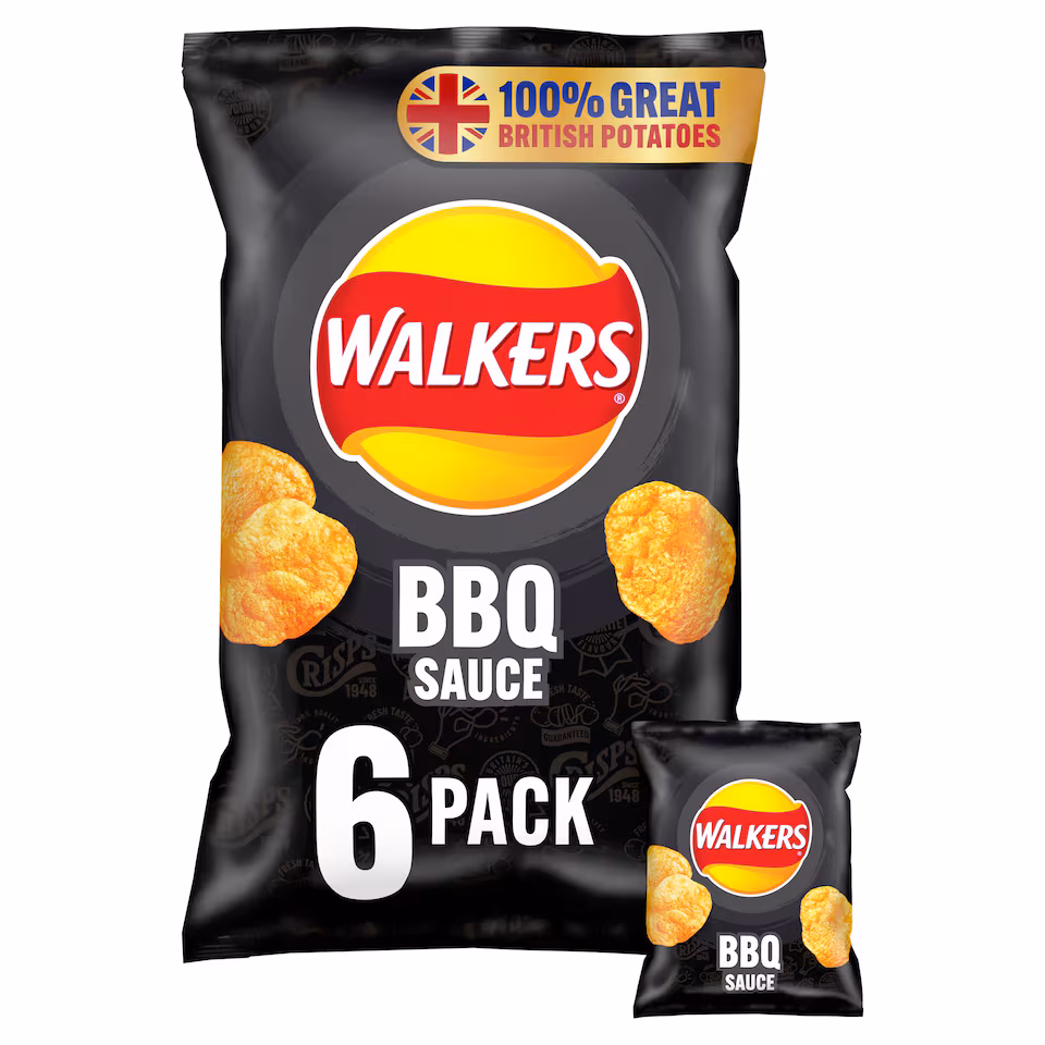 Walkers BBQ Multipack Crisps 6 x 25g