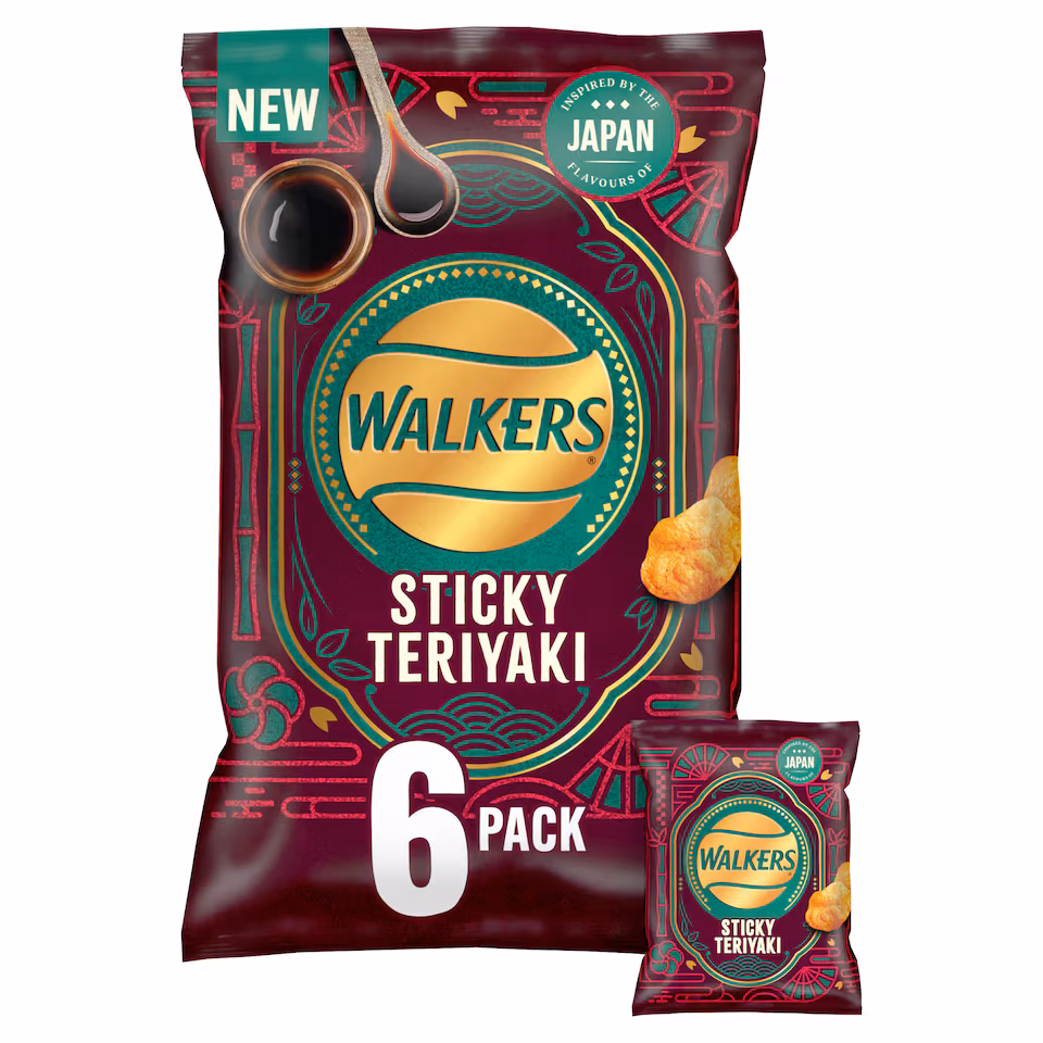 Walkers Sticky Teriyaki Multipack Crisps 6 x 25g
