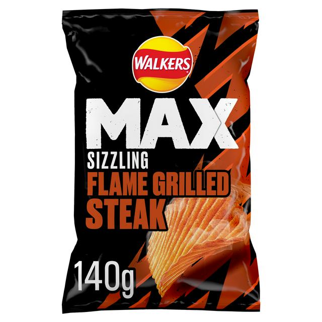 Walkers Max Flame Grilled Steak Sharing Crisps 140g