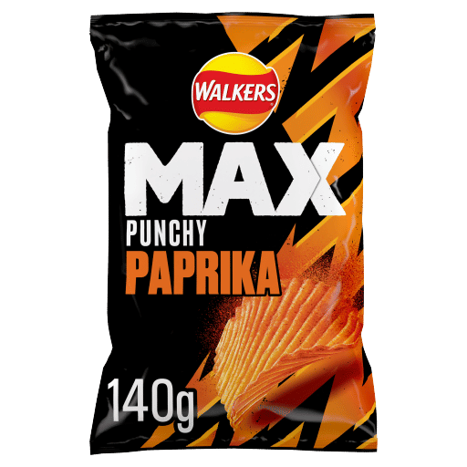 Walkers Max Punchy Paprika Sharing Crisps 140g