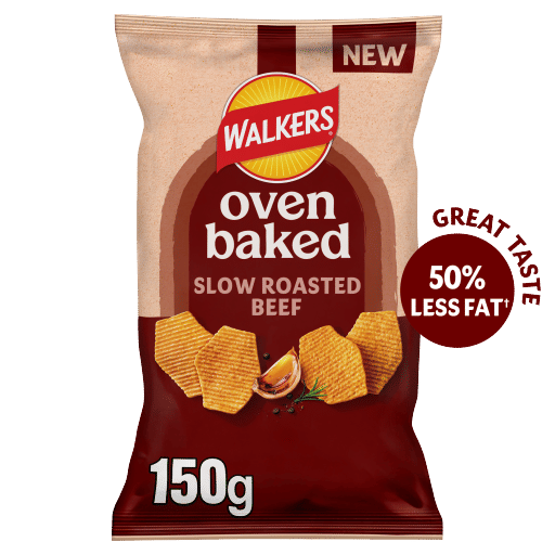 Walkers Baked Roasted Beef Snacks Sharing Crisps 150g