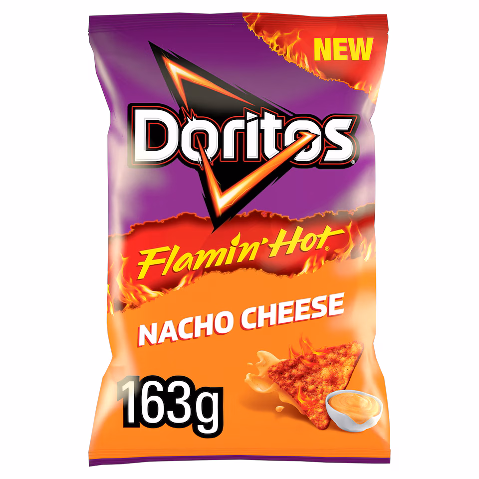 Doritos Flamin Hot Nacho Cheese Flavour Corn Crisps 163g