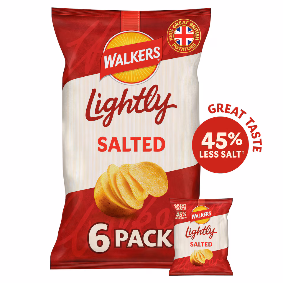 Walkers Lightly Salted 6x25g