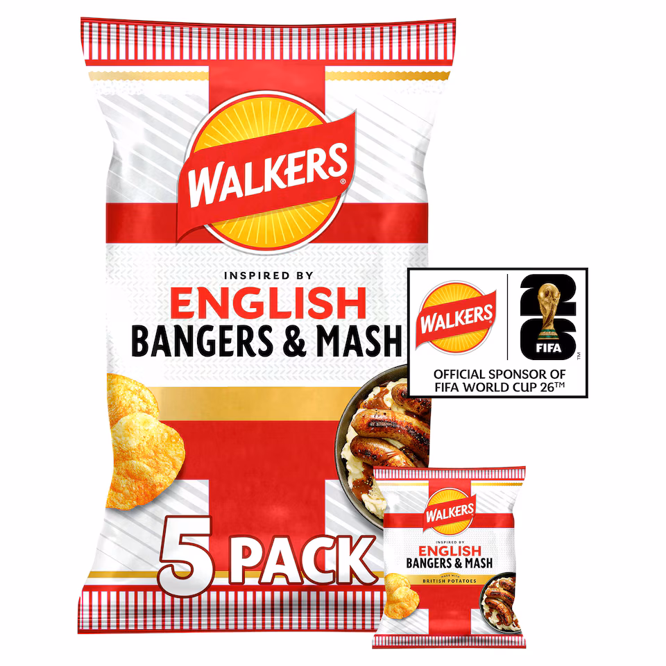 Walkers English Bangers & Mash Crisps 5x25g