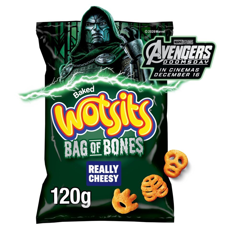 Wotsits Baked Bag of Bones Really Cheesy Sharing Snacks Crisps 120g