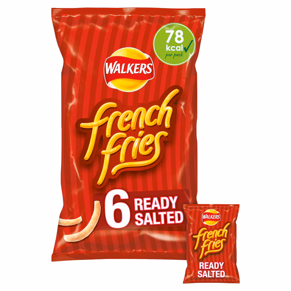 Walkers French Fries Ready Salted Multipack Crisps 6x18g
