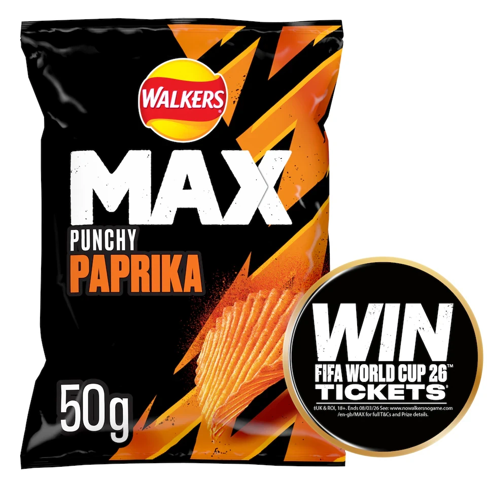 Walkers Max Punchy Paprika Grab Bag Crisps 50g