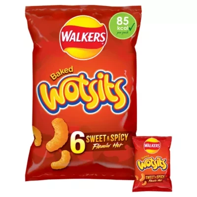 Walkers Wotsits Sweet & Spicy Snacks Multipack Crisps 6 x 16g