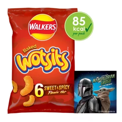 Walkers Wotsits Sweet & Spicy Snacks Multipack Crisps 6 x 16g