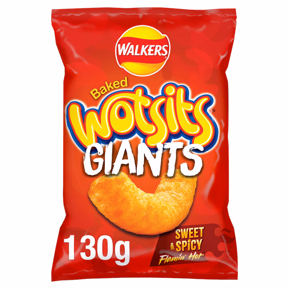 Walkers Wotsits Giants Flamin' Hot Sharing Bag Crisps 130g
