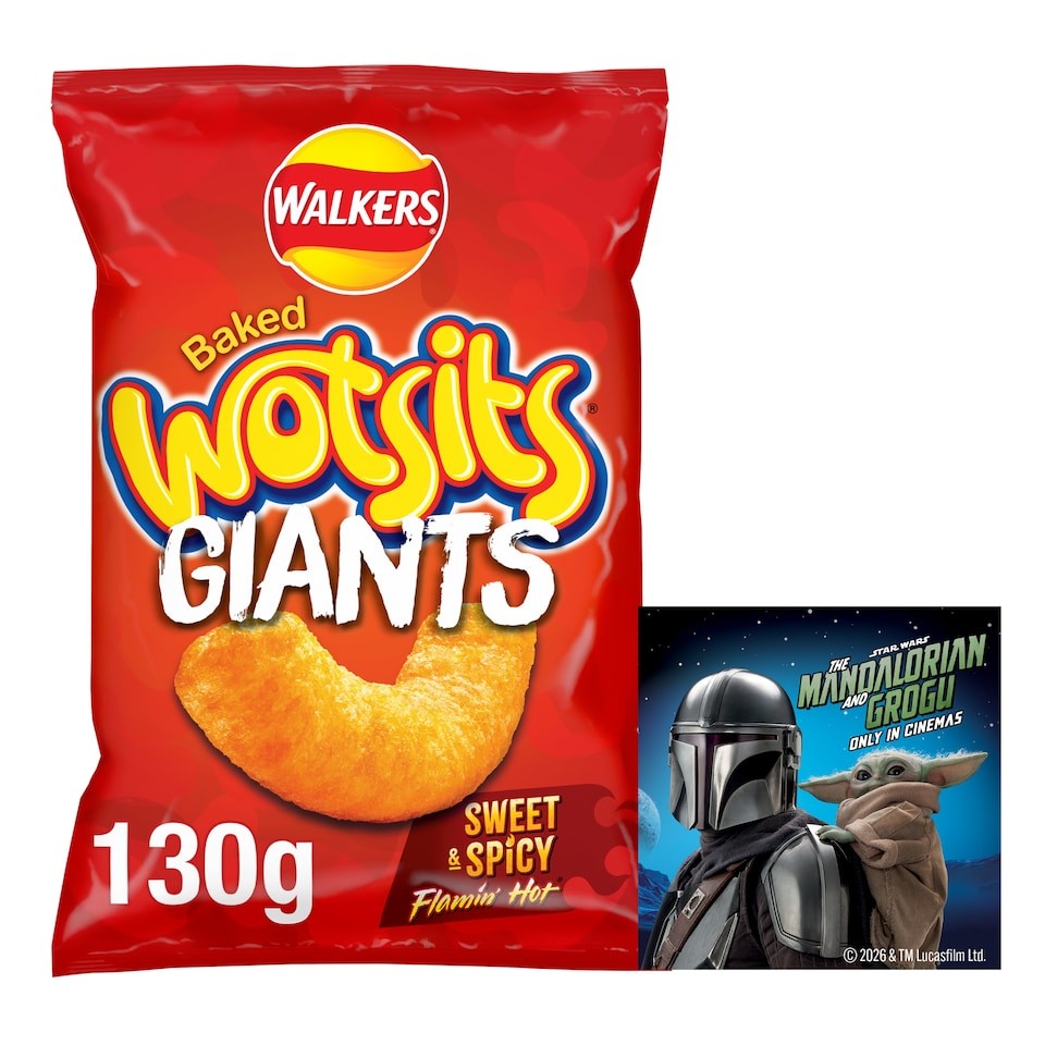 Walkers Wotsits Giants Snacks Sweet & Spicy Sharing Crisps 130g