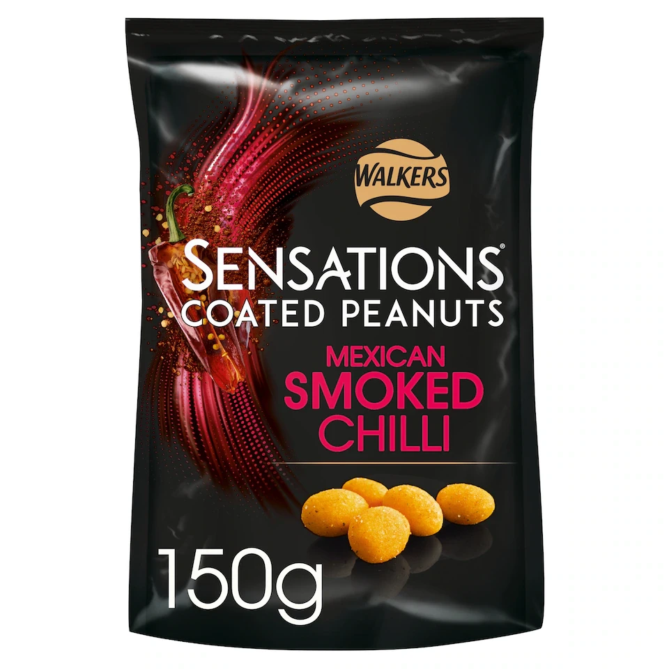 Walkers Sensations Coated Peanuts Smoked Chilli Sharing Bag 150g