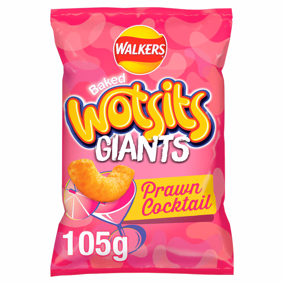 Walkers Wotsits Giants Prawn Cocktail Sharing Bag Crisps 105g