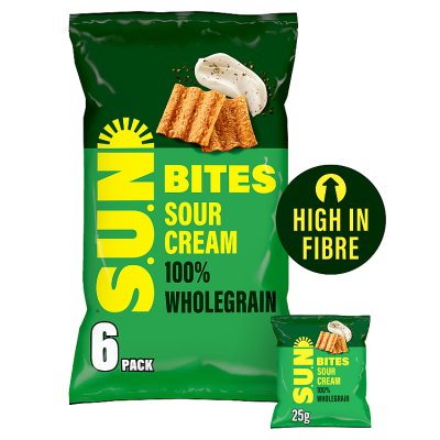 Sunbites Sour Cream & Cracked Black Pepper Multipack Snacks Crisps