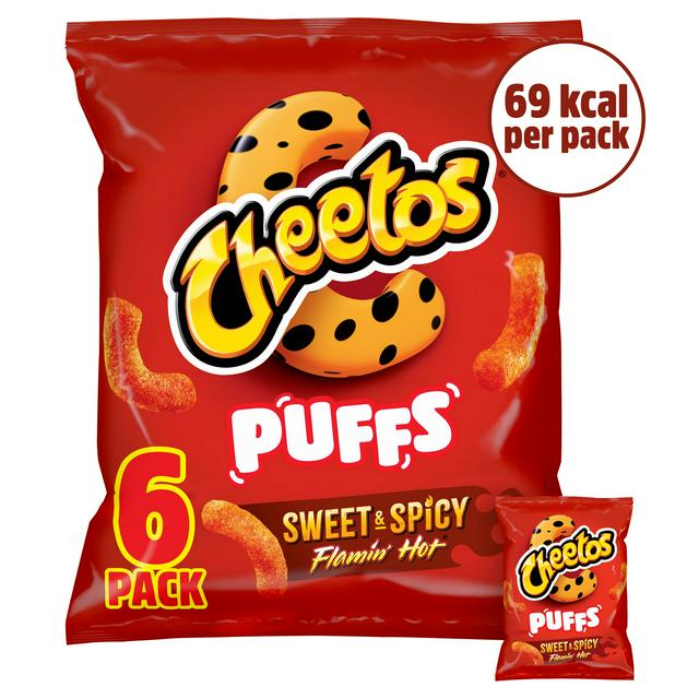Cheetos Puffs Sweet & Spicy Multipack Snacks Crisps 6x13g