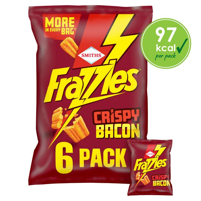 Smiths Frazzles Crispy Bacon Multipack Snacks Crisps 6x18g