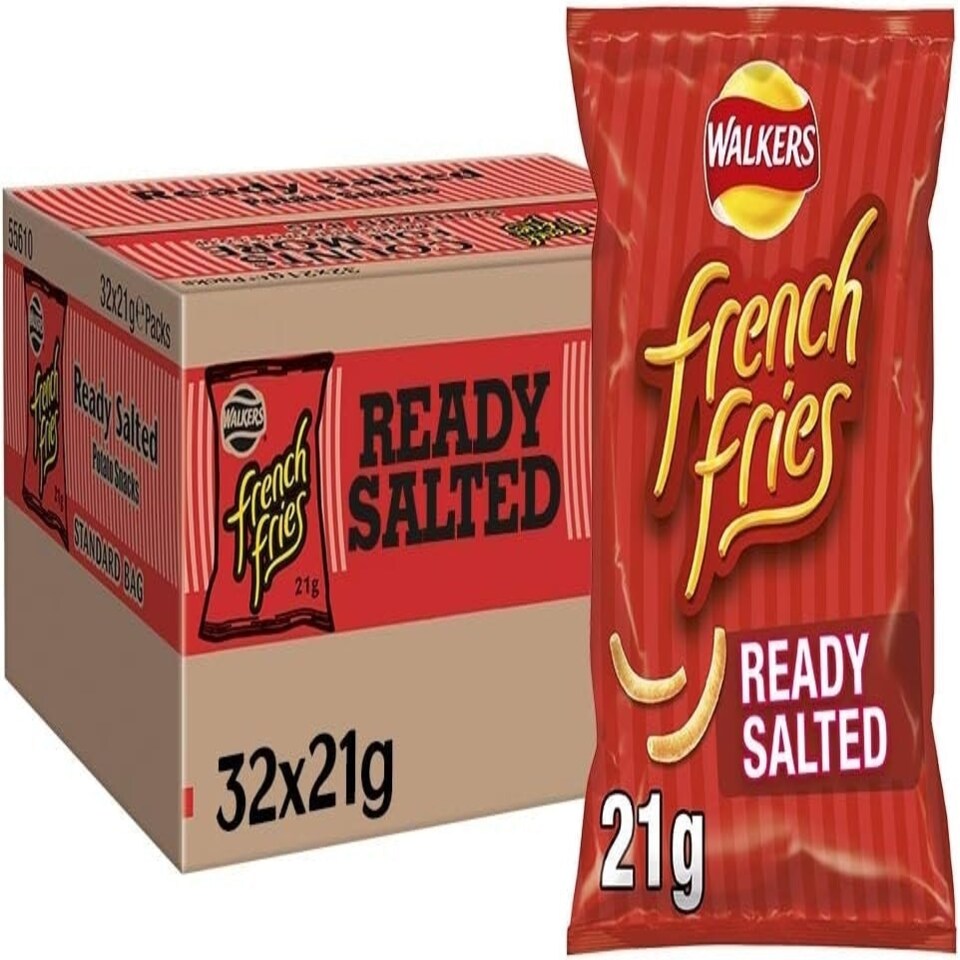 Walkers French Fries Ready Salted Snacks Crisps 21g (Case of 32)