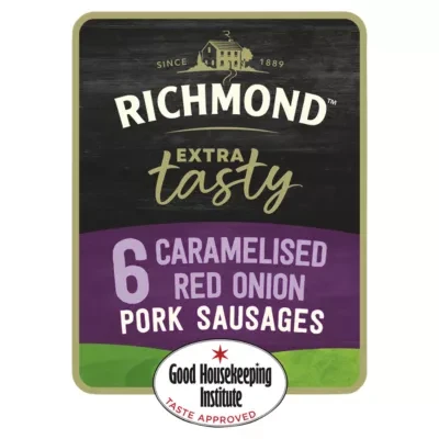 Richmond Extra Tasty 6 Caramelised Red Onion Pork Sausages 400g