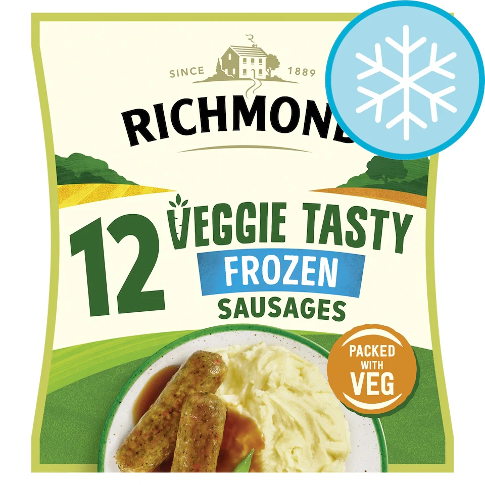RICHMOND MEAT FREE FROZEN 12 VEGGIE TASTY SAUSAGES 456G
