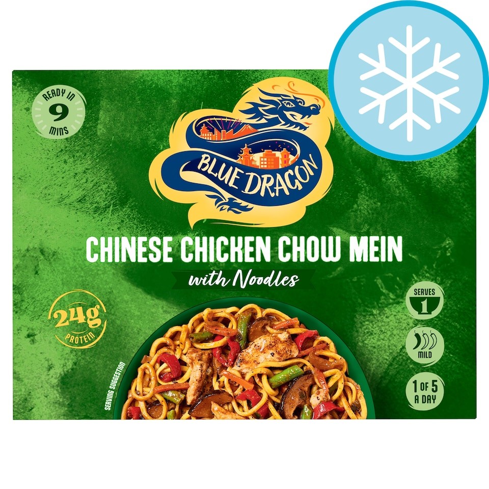 Blue Dragon Chinese Chicken Chow Mein Noodles Ready Meal 400g