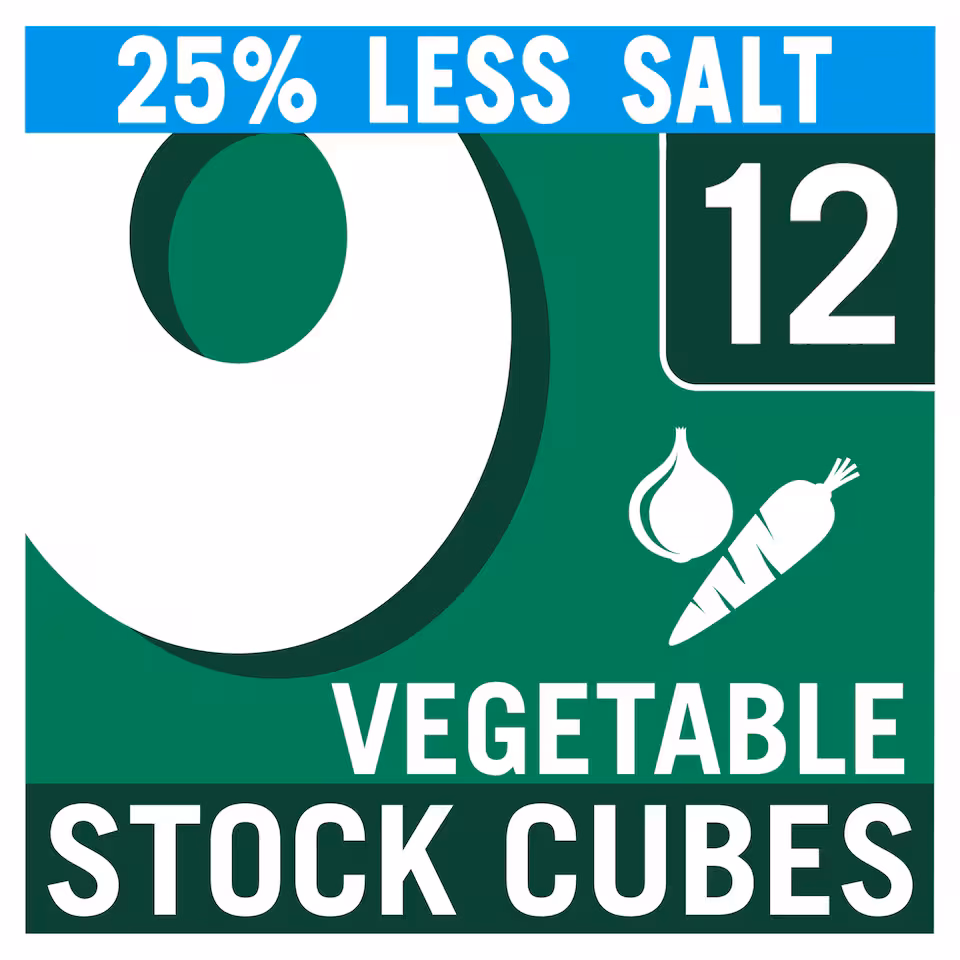 Oxo Reduced Salt Vegetable Stock Cubes 12 Pack 71G