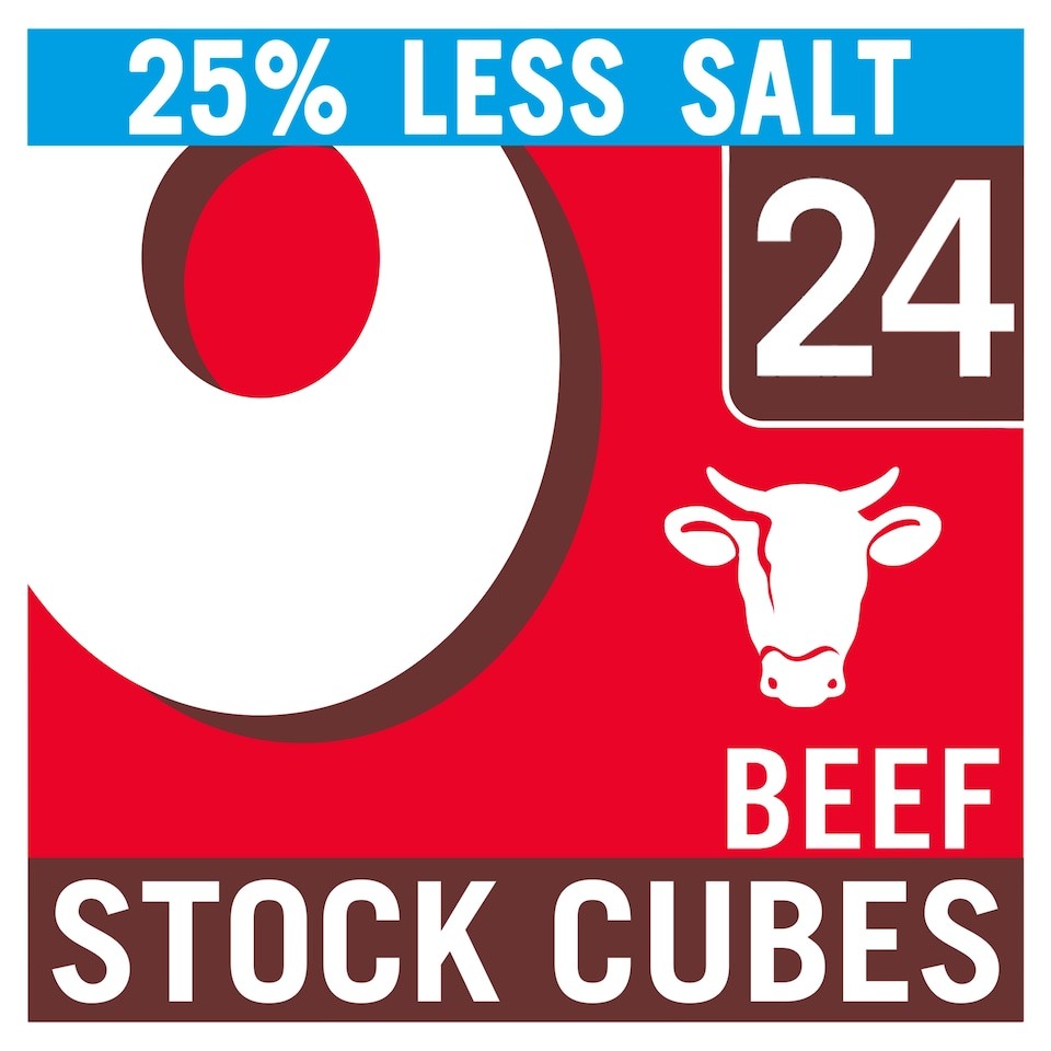 Oxo Reduced Salt Beef Stock Cubes 24 Pack 142g