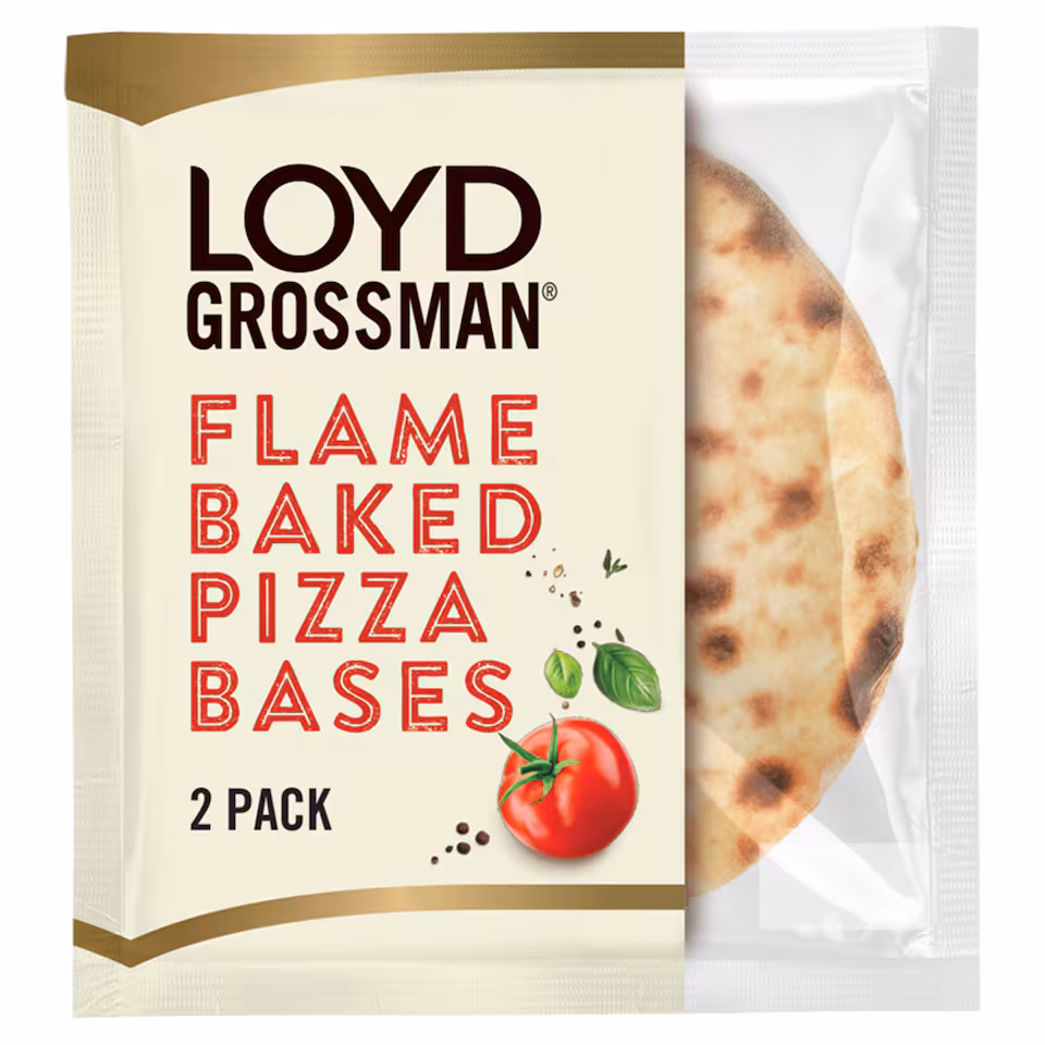 Loyd Grossman Flame Baked Pizza Bases 2 Pack 220G