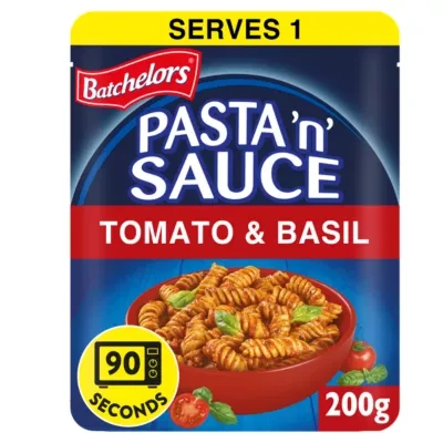 Batchelors Pasta 'n' Sauce Microwave Ready Meal Pasta with Tomato and Basil Sauce 200g