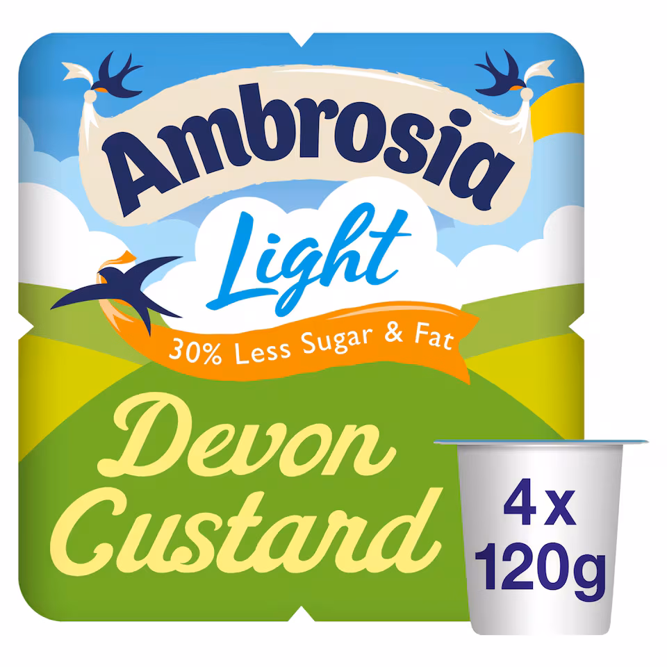 Ambrosia Ready To Eat Light Devon Custard 4 X 120G