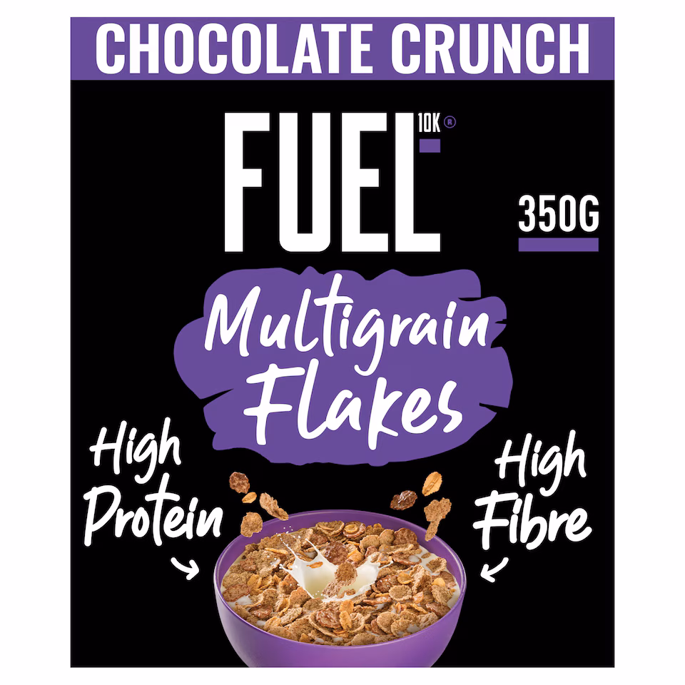 FUEL10K Chocolate Multigrain Flakes High Protein Breakfast Cereal 350g