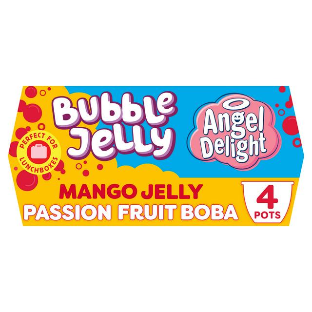 Angel Delight Mango Jelly & Passionfruit Boba Bubble Dessert Snack Pot x4