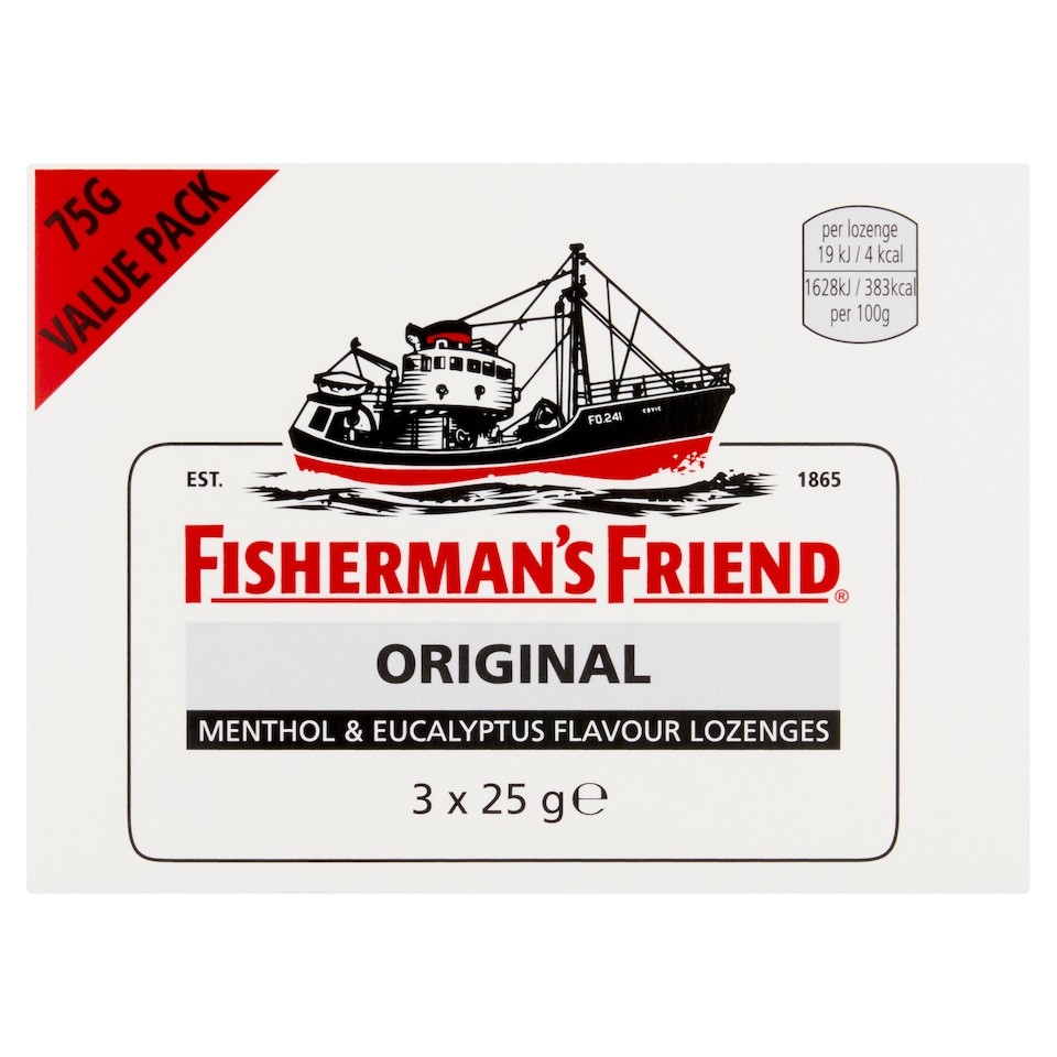 Fisherman's Friend Original Lozenges - Menthol & Eucalyptus 3 x 25g