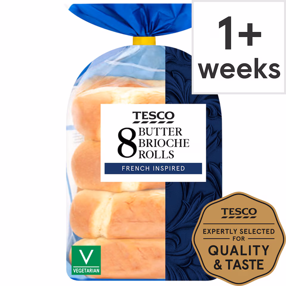 Tesco Butter Brioche Rolls 8 Pack