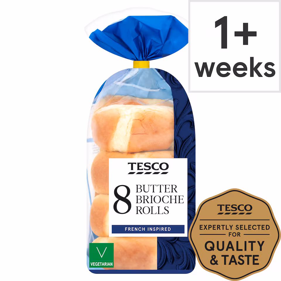 Tesco Butter Brioche Rolls 8 Pack