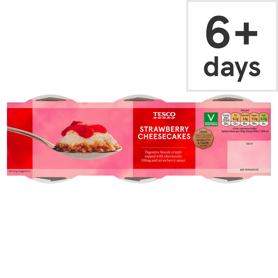 Tesco Strawberry Cheesecake 3 X 100G