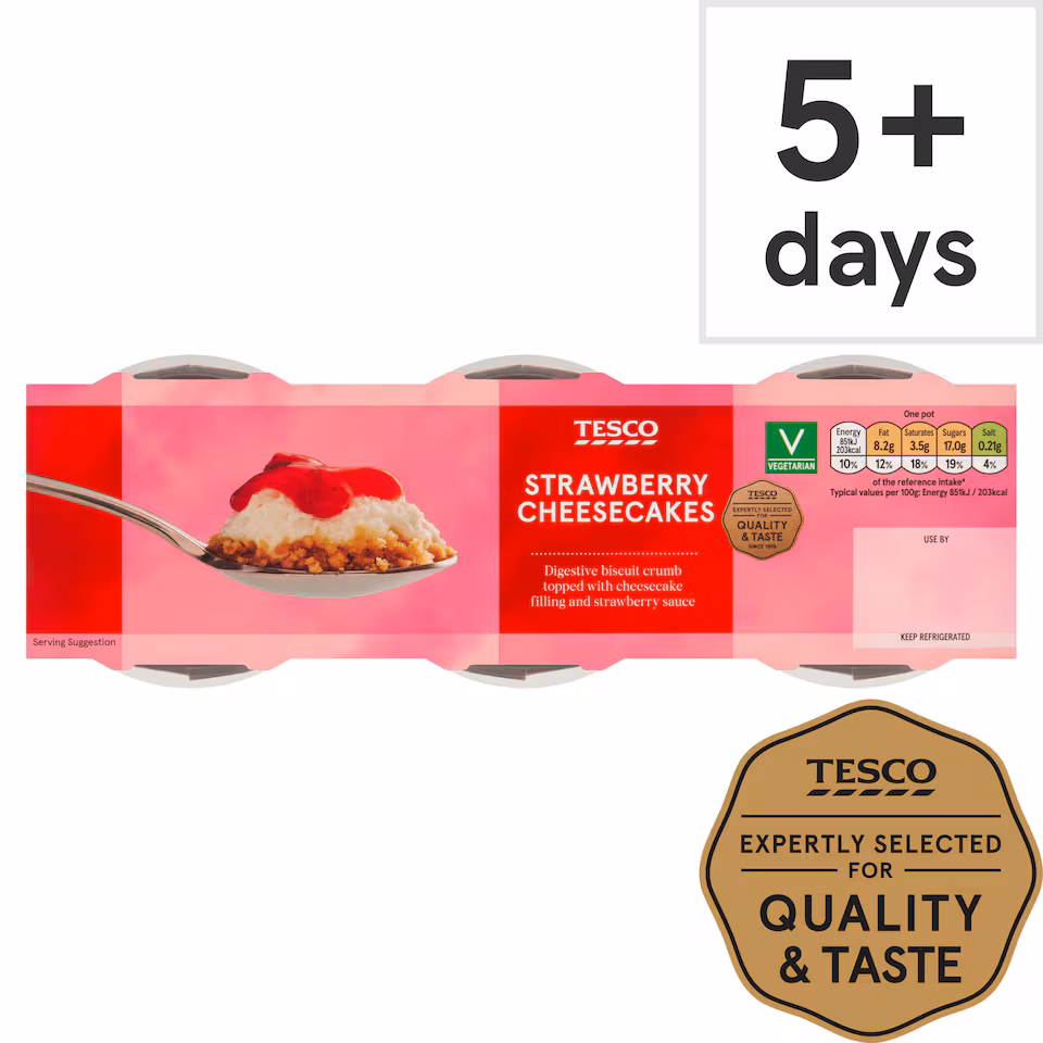 Tesco Strawberry Cheesecake 3 X 100G