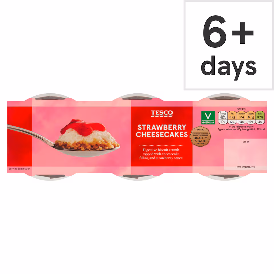 Tesco Strawberry Cheesecake 3 X 100G