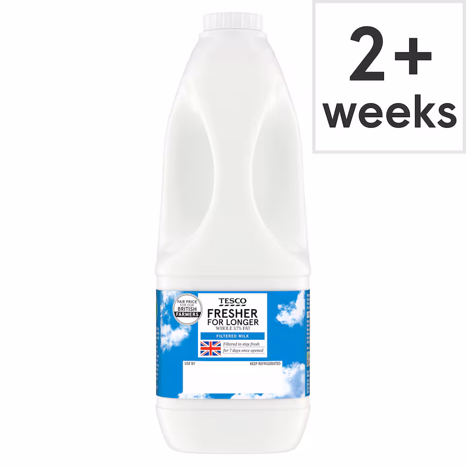 Tesco Filtered Whole Milk 2 Litre