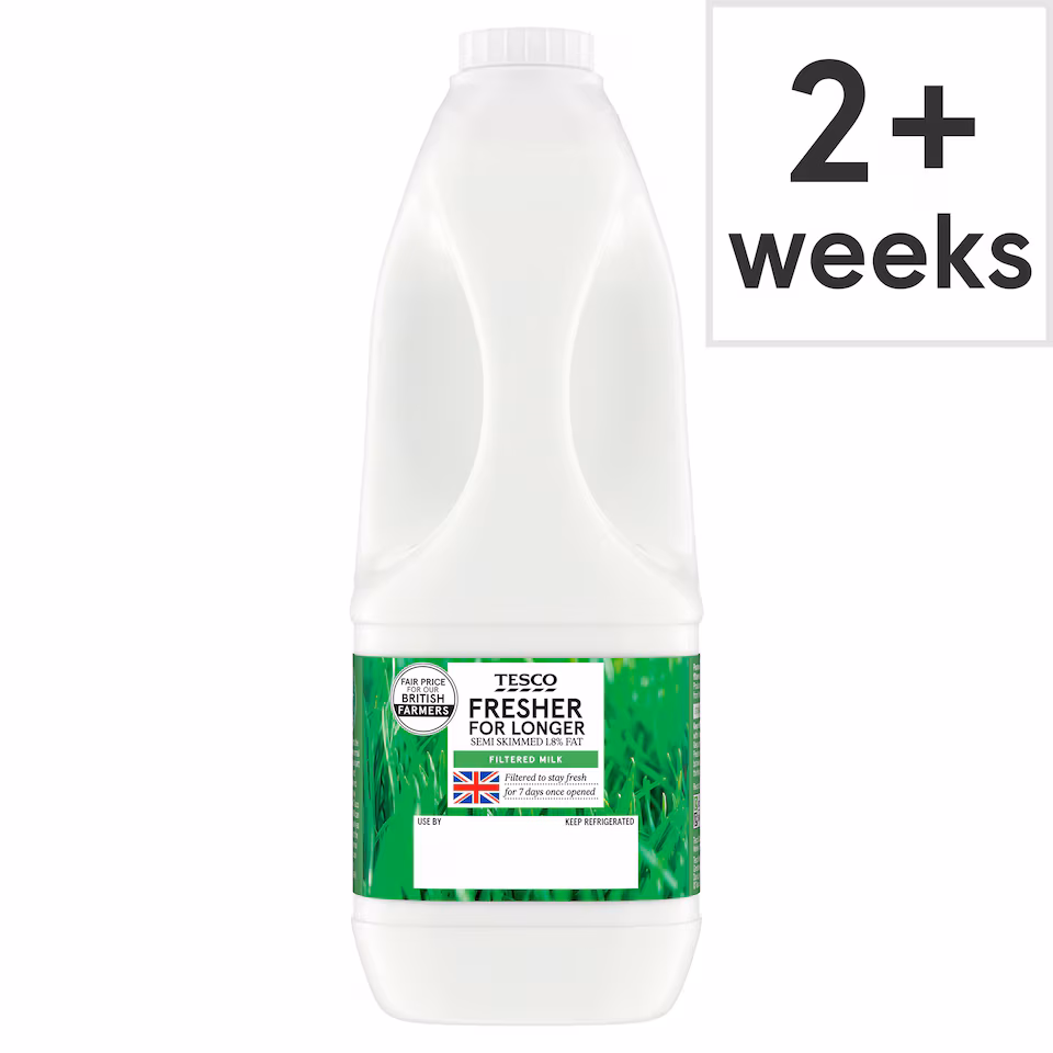 Tesco Filtered Semi Skimmed Milk 2 Litre