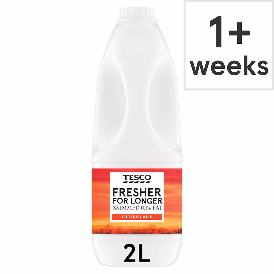 Tesco Filtered Skimmed Milk 2 Litre