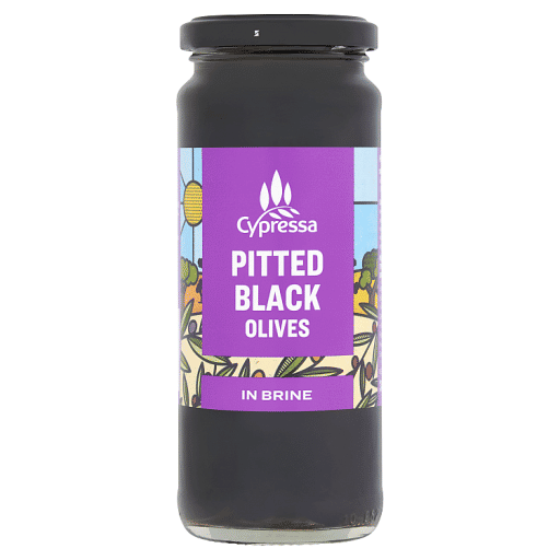 Cypressa Pitted Black Olives in Brine 340g
