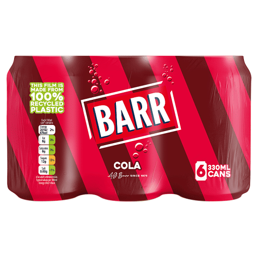 Barr Cola 6 Pack Flavoured Fizzy Drink  6 x 330ml Cans