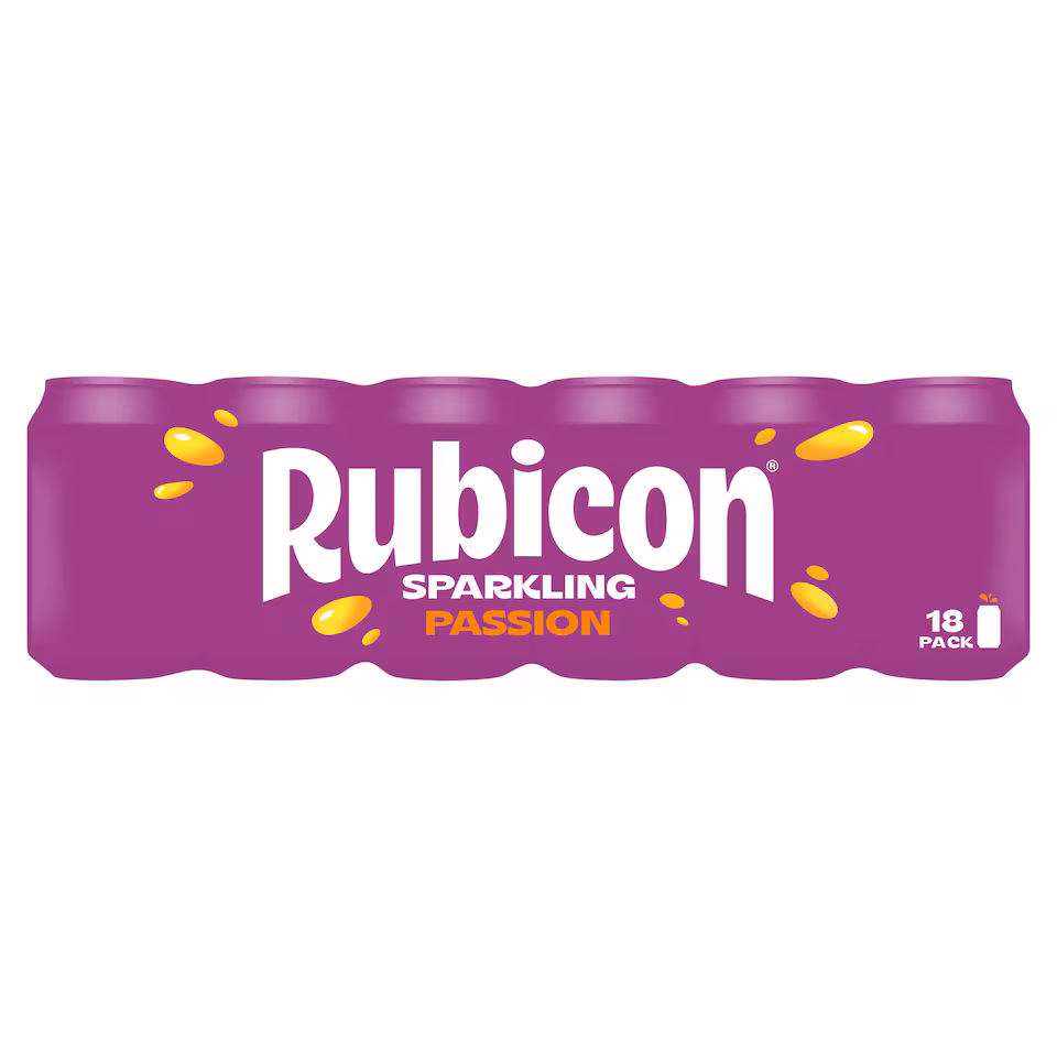 Rubicon Sparkling Passion Fruit Juice 18x330ml