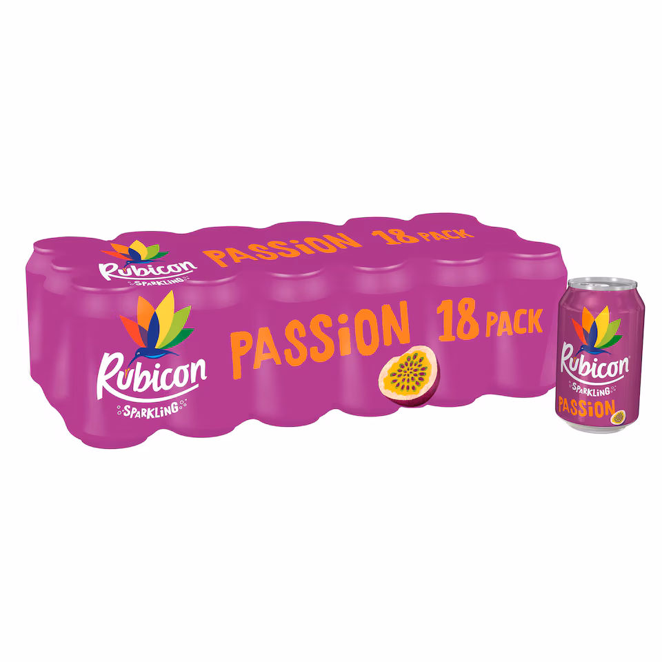 Rubicon Sparkling Passion Fruit Juice 18x330ml