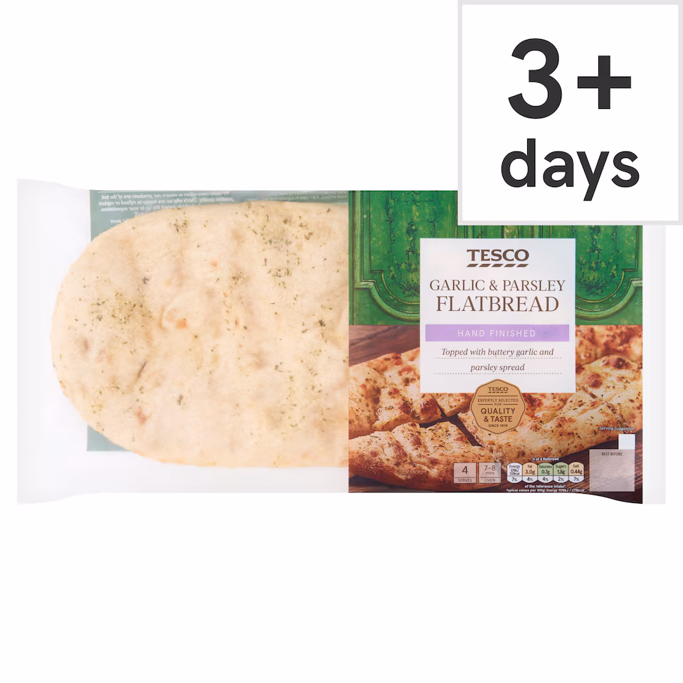 Tesco Garlic & Parsley Flatbread 210G