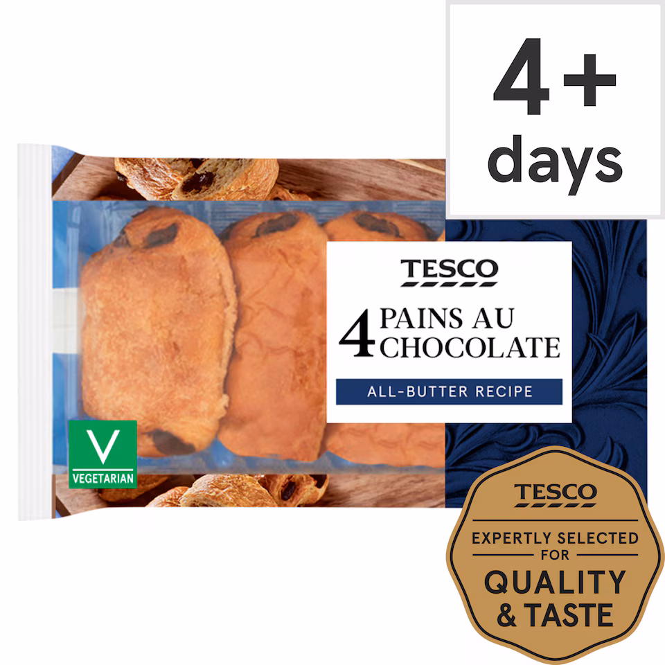 Tesco All Butter Pain Au Chocolat 4 Pack