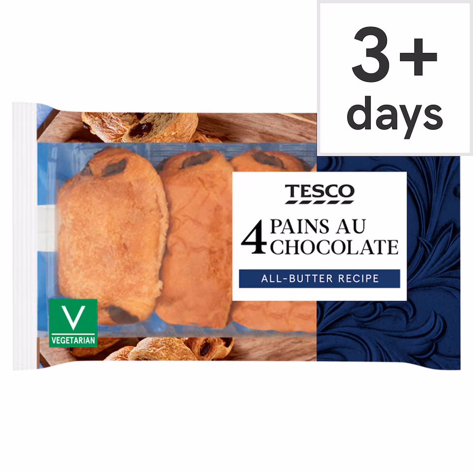 Tesco All Butter Pain Au Chocolat 4 Pack